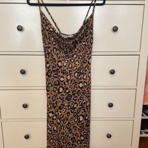 ASOS Leopard print cowl neck dress